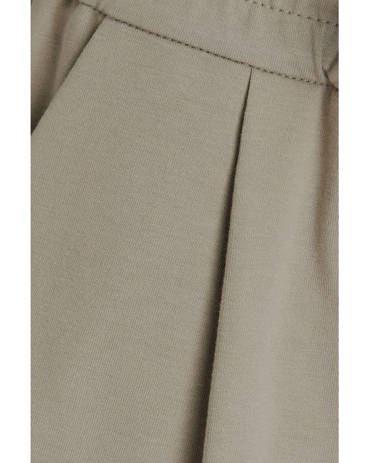 Brunello Cucinelli White Shorts aus frottee aus einer baumwollmischung mit zierperlen
