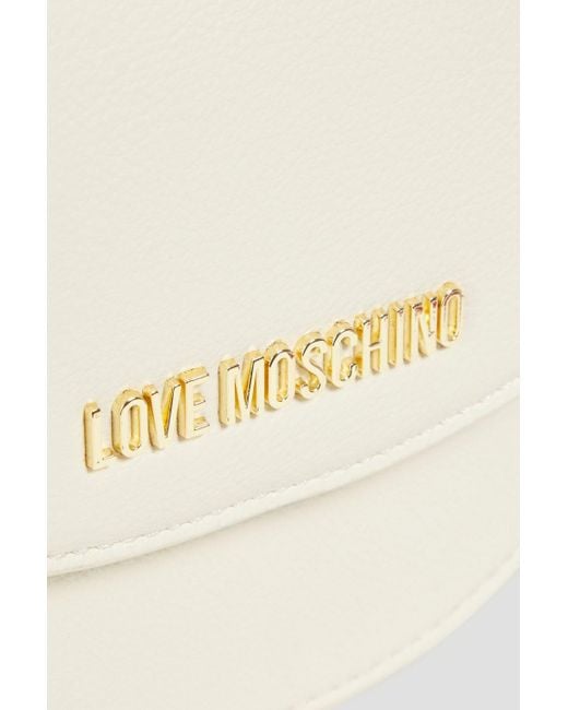 Love Moschino Natural Schultertasche aus strukturiertem kunstleder