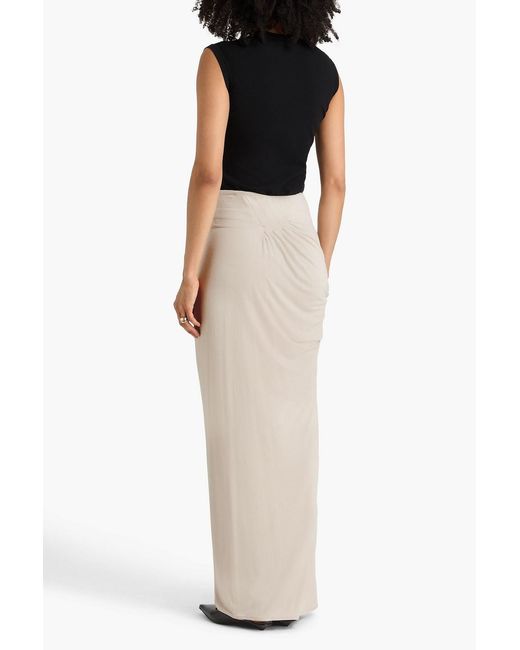 Entire studios White Draped Jersey Maxi Pencil Skirt