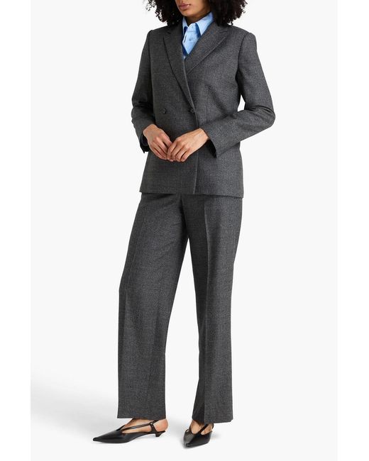 Theory Black Double-Breasted Wool Blazer