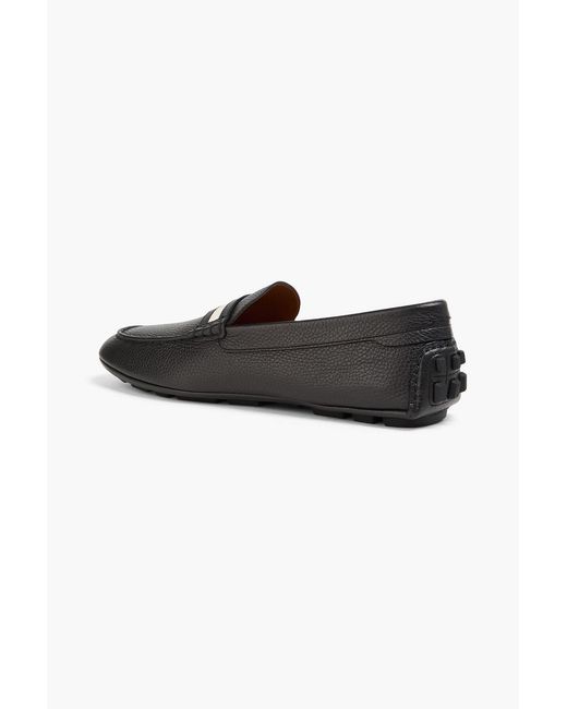 Bally Black Karlos Pebbled-Leather Driving Shoes for men
