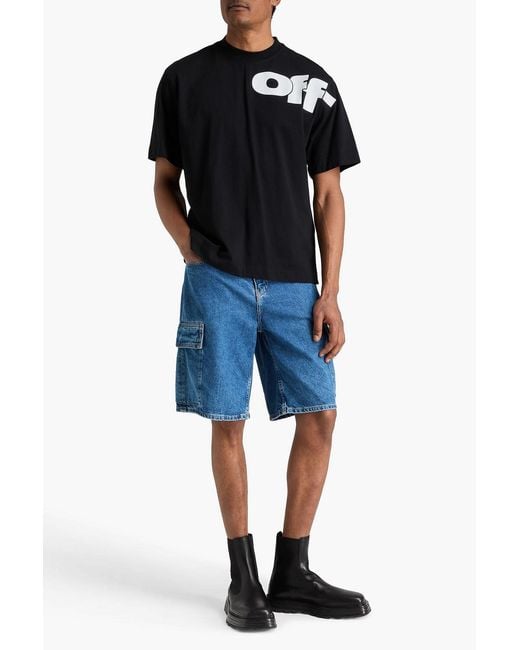 Off-White c/o Virgil Abloh Black Logo-Print Cotton-Jersey T-Shirt for men