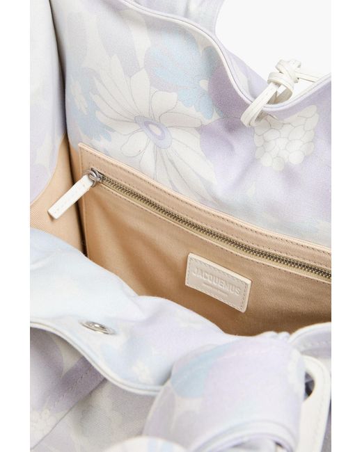 Jacquemus Tote bag aus baumwolle mit floralem print und knotendetail in Gray für Herren