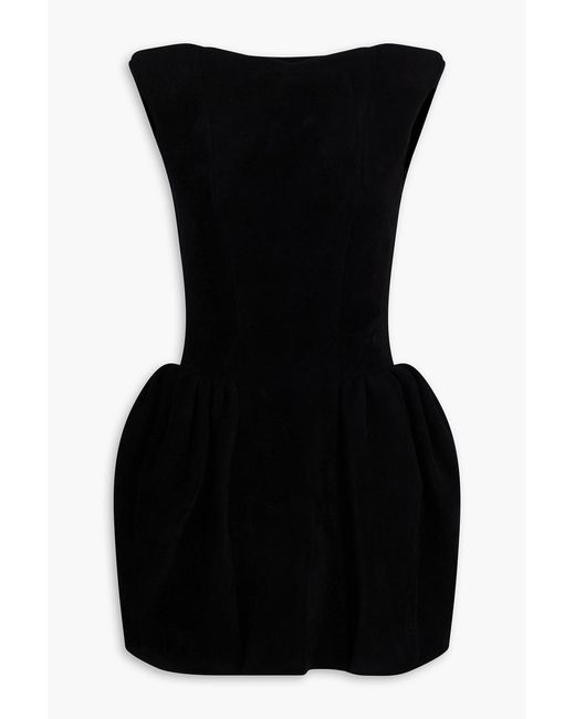 Versace Black Gathered Fleece Mini Dress