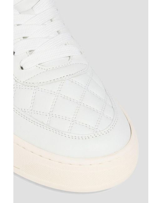 Stuart Weitzman White Courtside Quilted Leather Sneakers