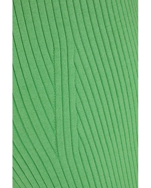 Nanushka Green Ribbed-Knit Top
