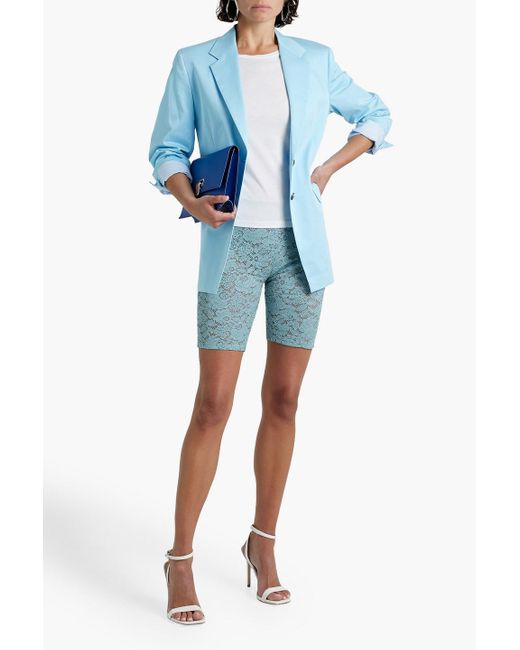 Stella McCartney Blue Isla Cotton-blend Corded Lace Shorts