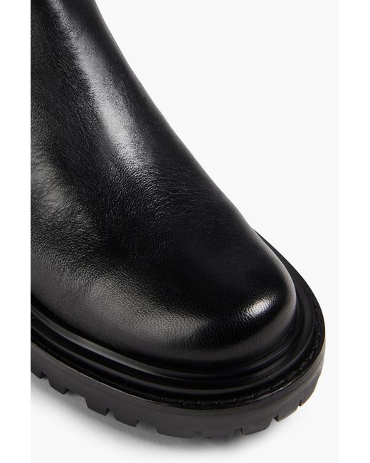 Tory Burch Black Utility Lug Leather Over-the-knee Boots