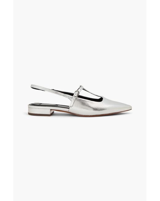 Vince White Iliana Leather Slingback Point-Toe Flats