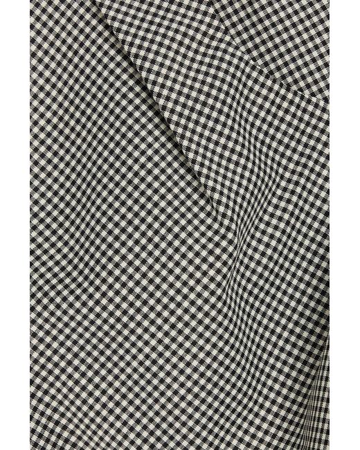 Rohe Gray Ruched Gingham Wool-Blend Top