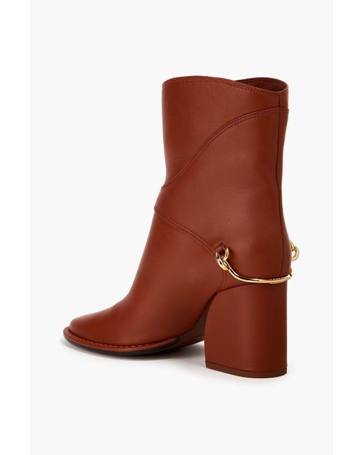 Zimmermann Brown Embellished Leather Ankle Boots
