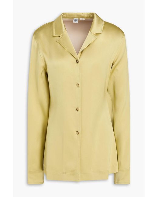 Totême  Yellow Satin-crepe Shirt