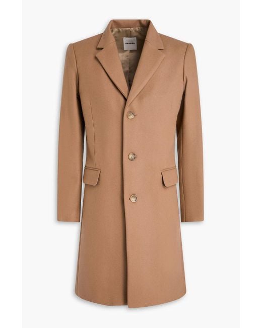 Sandro Brown Wool-blend Felt Coat for men