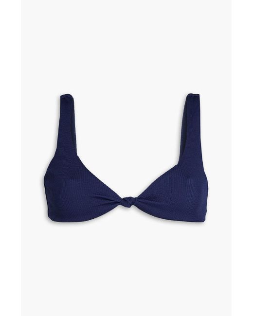 Melissa Odabash Blue Knotted Triangle Bikini Top