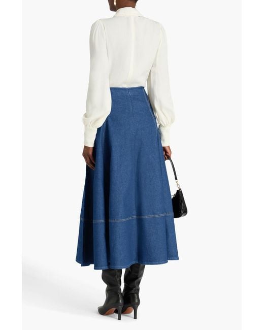 Zimmermann Blue Denim Midi Skirt