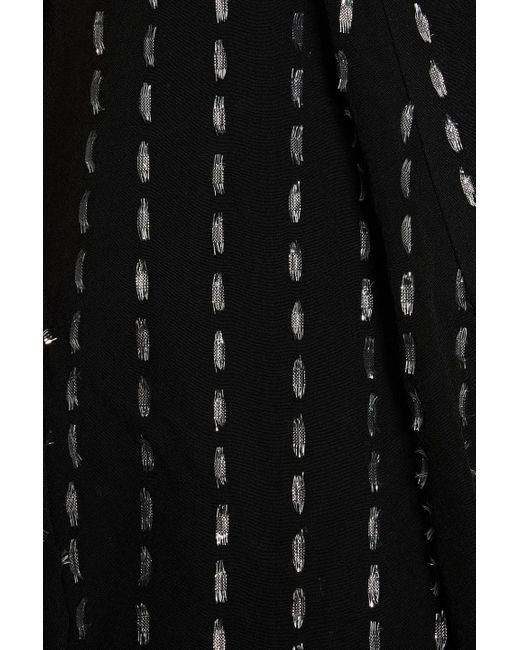 IRO Black Silga bluse aus chiffon mit metallic-fil-coupé und schößchen