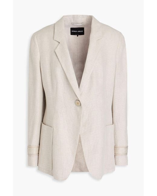 Giorgio Armani Natural Blazer aus leinen-tweed