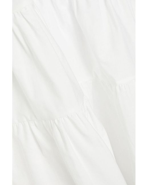 Marques'Almeida White Gathered Cotton-poplin Mini Dress
