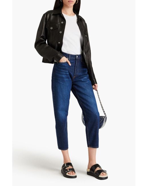 Rag & Bone Blue Alissa Cropped High-rise Tapered Jeans