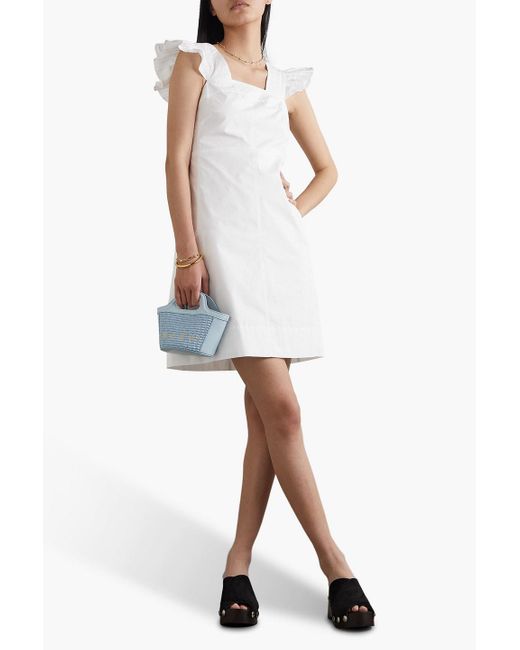 See By Chloé White Ruffled Cotton-poplin Mini Dress
