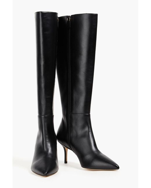 Stuart Weitzman Black Mara 75 Leather Knee Boots