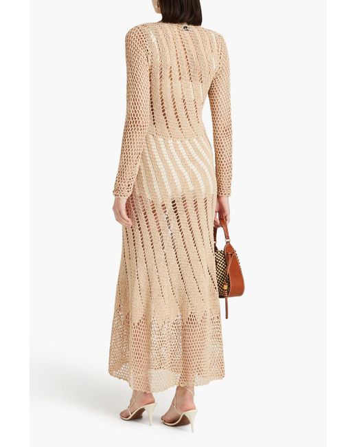Nicholas Natural Hazel Crochet-knit Maxi Dress