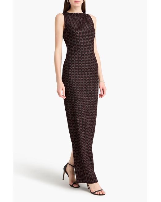 Missoni Purple Metallic Crochet-Knit Maxi Dress