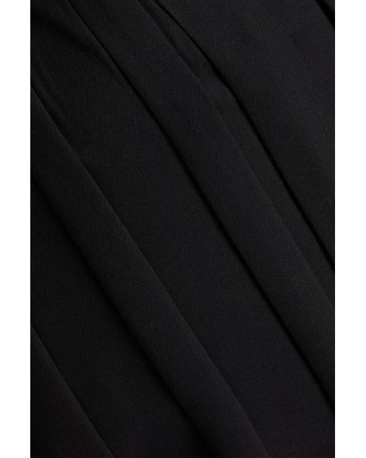 Joseph Black Mericourt Pleated Wool-blend Twill Wide-leg Pants