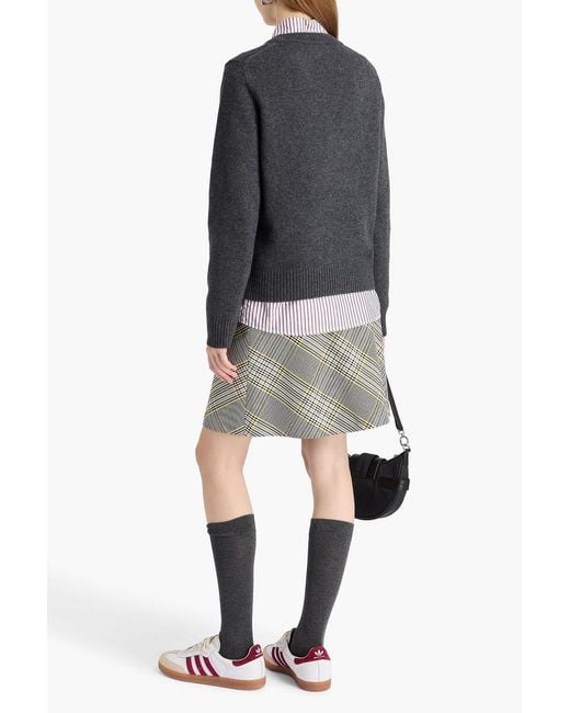 Ganni Black Intarsia-knit Sweater