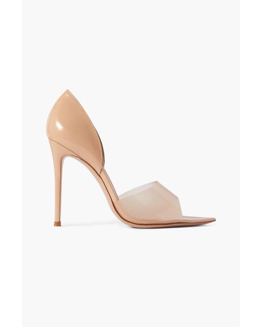 Gianvito Rossi White Bree 105 Pvc-trimmed Patent-leather Pumps