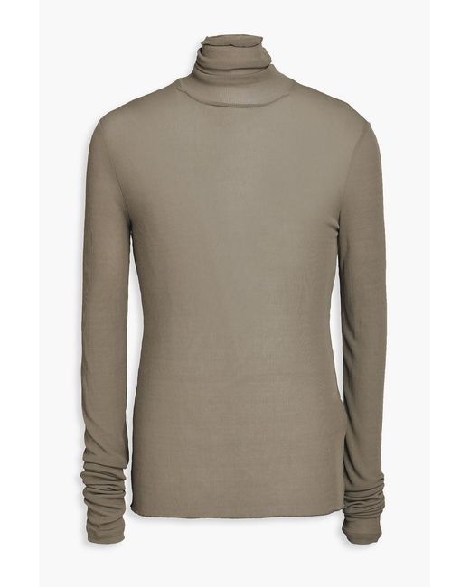 AMI Natural Ribbed-knit Turtleneck Sweater for men