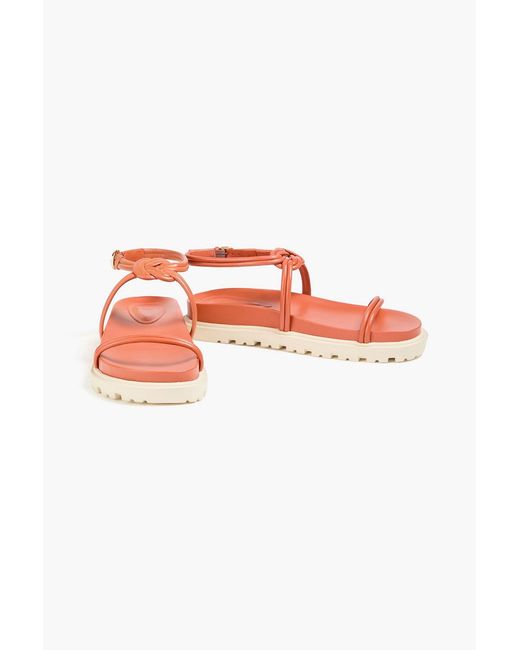 Alexandre Birman Pink Vicky Knotted Leather Sandals