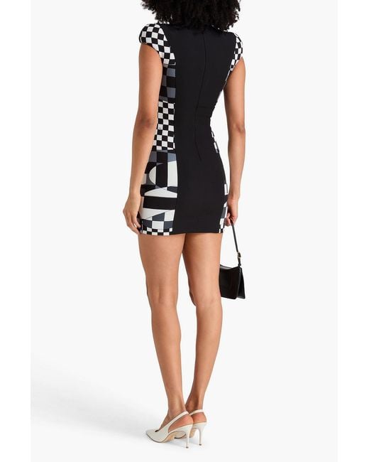 Emilio Pucci Black Printed Stretch-crepe Mini Dress