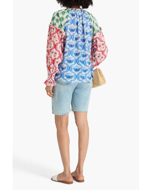 Farm Rio Blue Oberteil aus baumwolle mit print