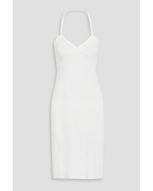 Khaite White Mischa Cotton-jersey Halterneck Dress
