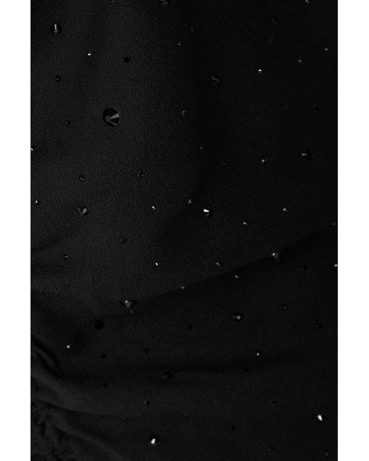 Sandro Black Midikleid aus crêpe mit kristallverzierung und raffungen