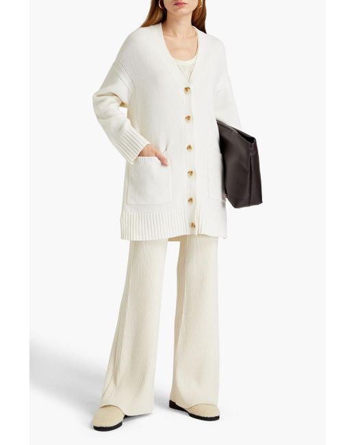 Loulou Studio White Maio Wool And Cashmere-blend Cardigan