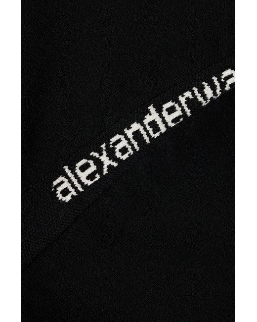 T By Alexander Wang Black Stretch-knit Half-zip Sweater
