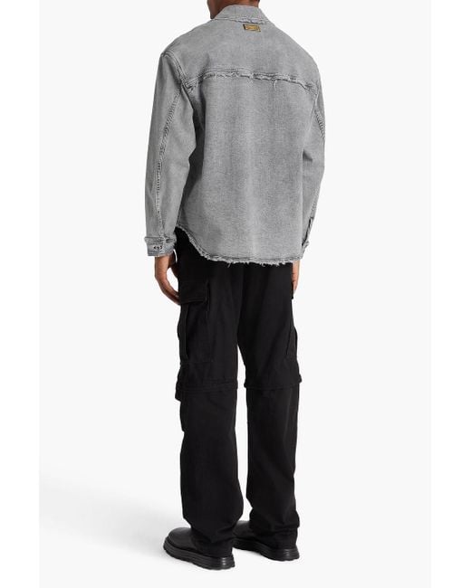 Dolce & Gabbana Overshirt aus ausgewaschenem denim in distressed-optik in Gray für Herren