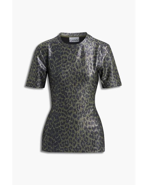 Ganni Synthetic Metallic Leopard-print 