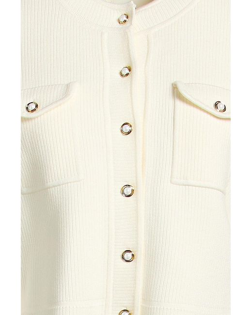Sandro Natural Ribbed-Knit Cardigan