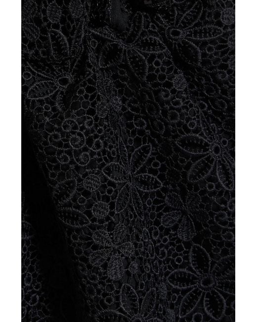 Charo Ruiz Black Sequin-Embellished Cotton-Blend Crocheted Lace Mini Dress