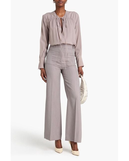 Victoria Beckham Pink Silk Crepe De Chine Blouse