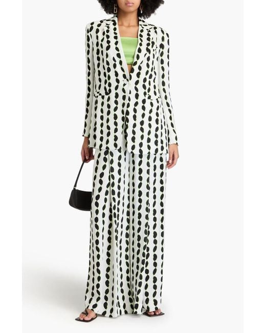 Diane von Furstenberg Black Dalton Printed Crepe Blazer