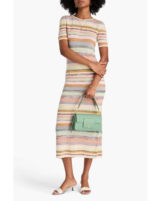Zimmermann Striped Knitted Midi Dress in Natural | Lyst