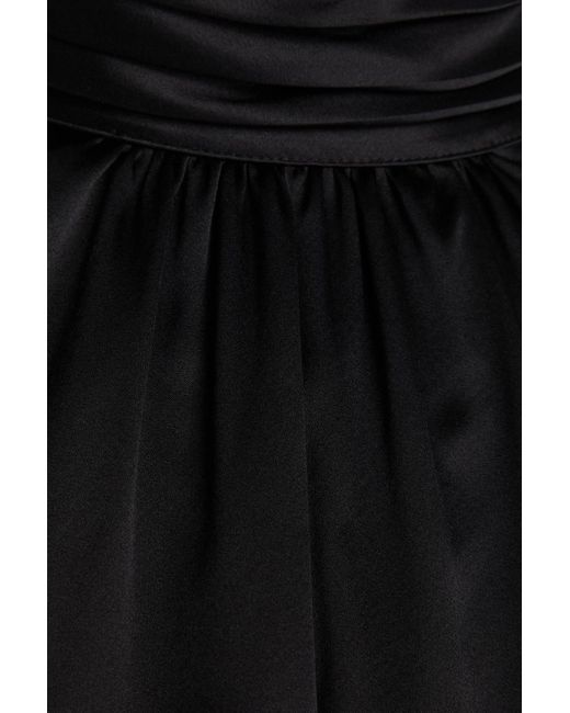 Veronica Beard Black Gabriella Asymmetric Silk-blend Satin Halterneck Midi Dress