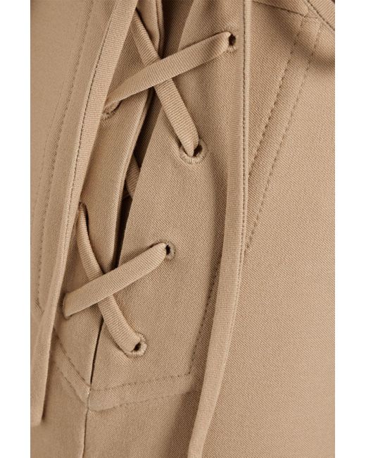 10 Crosby Derek Lam Natural Curtis Lace-up Cotton-blend Bootcut Pants