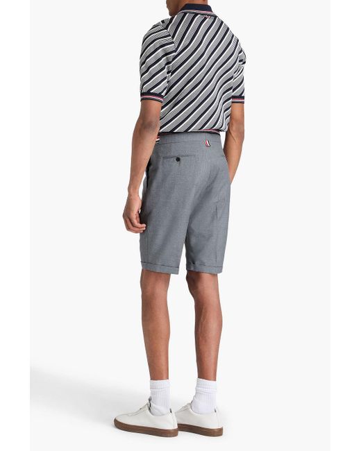Thom Browne Gray Wool-Blend Shorts for men