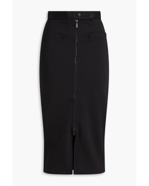 Sandro Black Ponte Midi Pencil Skirt