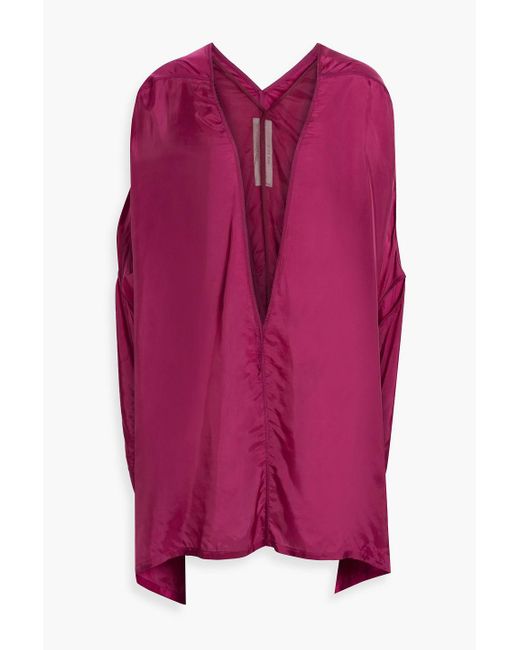 Rick Owens Pink Tulle-trimmed Cupro-satin Dress